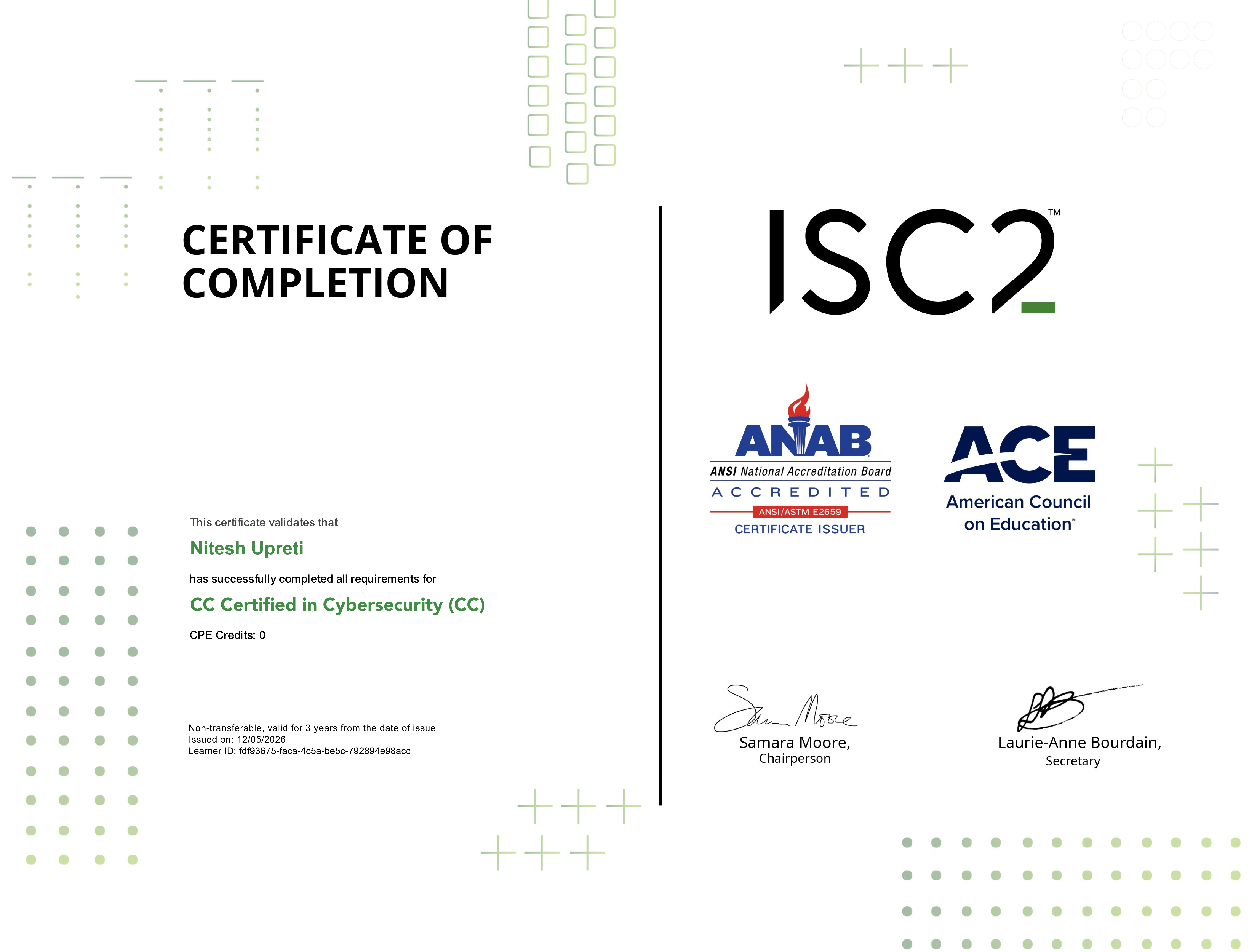 ISC2 CC Certified in Cybersecurity