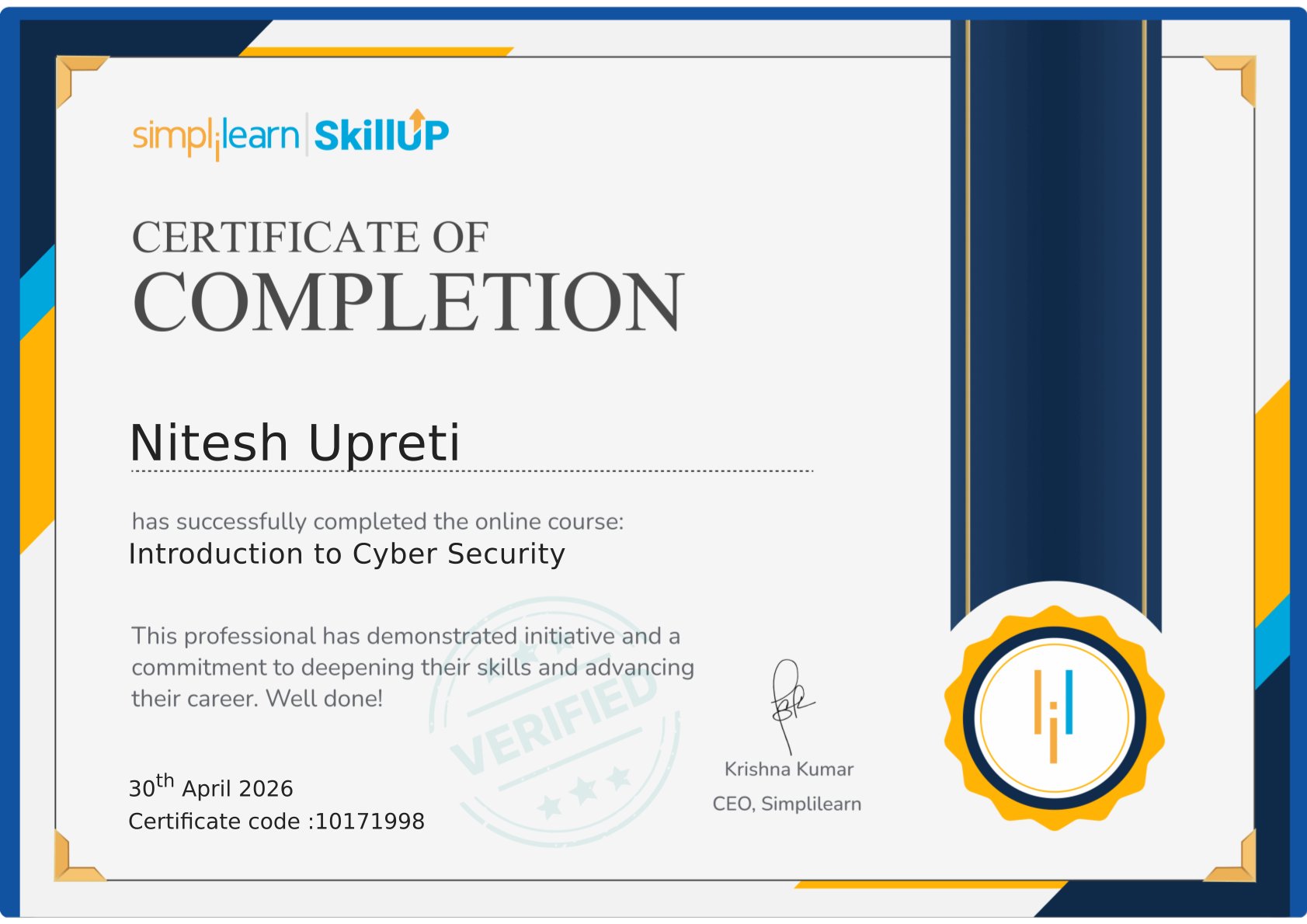 Simplilearn Introduction to Cyber Security